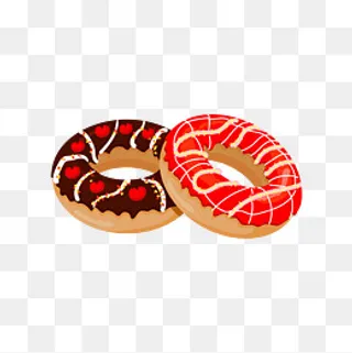 卡通手绘美味甜甜圈,免抠元素