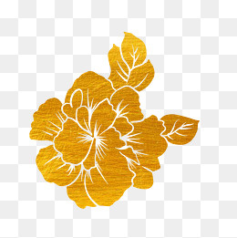 花纹烫金梅花盛开树木,免抠元素