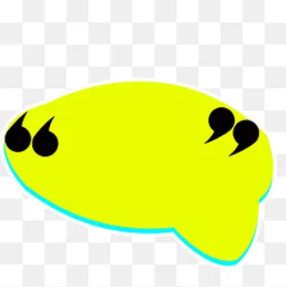 水彩黑色逗号黄色对话框,免抠元素