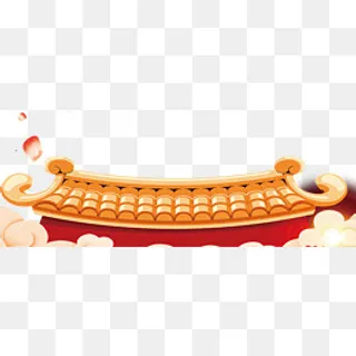 春节古典建筑屋檐,免抠元素