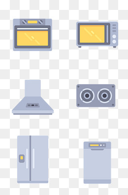 家庭家电相关图标插画