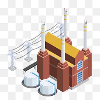 卡通电厂矢量图下载