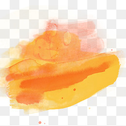 黄色水彩晕染效果元素,免抠元素