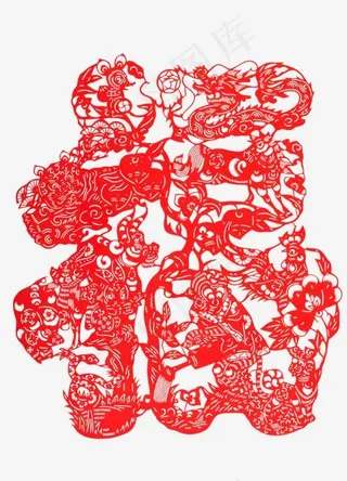 红色传统中国风剪纸