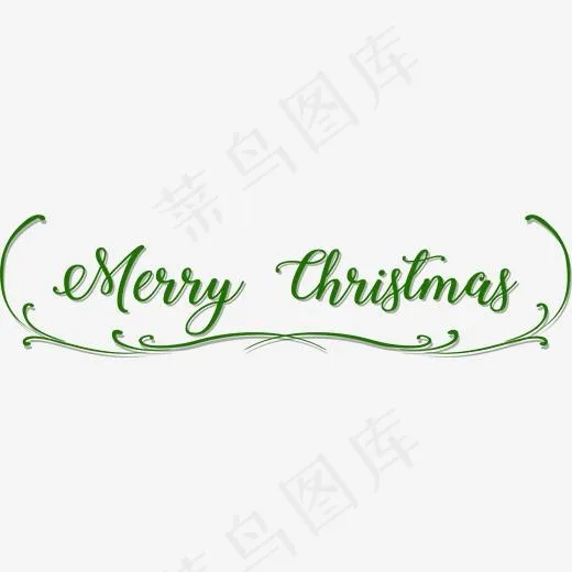 英文圣诞快乐绿色艺术字(1684*422px)ai矢量模版下载