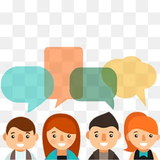 卡通人物与语言气泡矢量