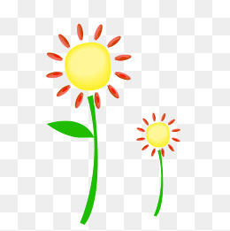 卡通黄色花朵素材图