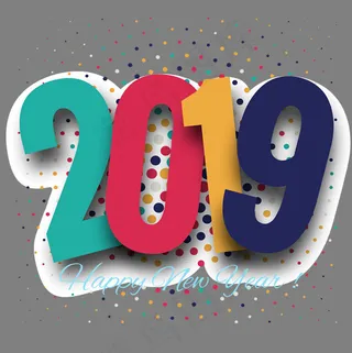 2019彩色卡通字,免抠元素艺术字