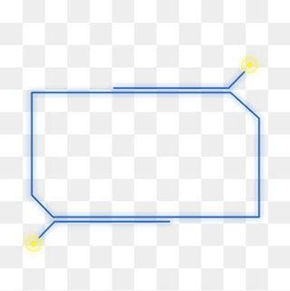 深蓝色棱角定位科技感边框,免抠元素