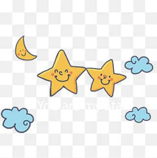 卡通星星月亮云朵下载,免抠元素
