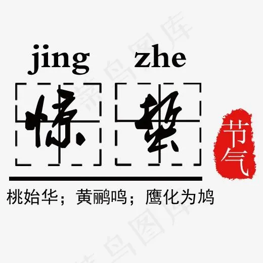 黑色简约装饰惊蛰设计字体(2480X3508(DPI:300))psd模版下载