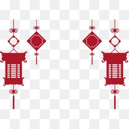 春节红色剪纸灯笼,免抠元素