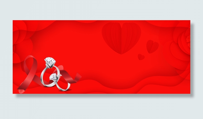 喜庆婚博会戒指红色背景海报背景图片素材