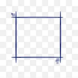蓝色商务科技简约办公边框免抠