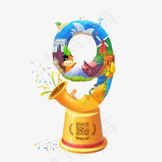 创意彩色数字9设计