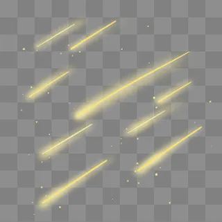 金黄色浪漫唯美流星光效,免抠元素
