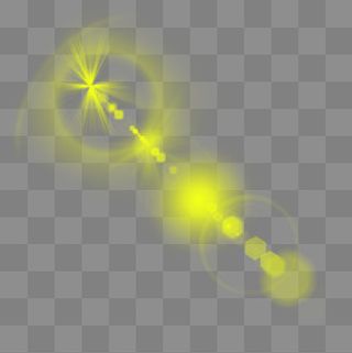 黄色光效PSD透明底,免抠元素