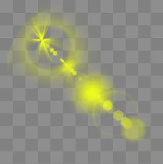 黄色光效PSD透明底,免抠元素
