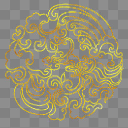 中国风传统烫金花边花纹免抠图,免抠元素