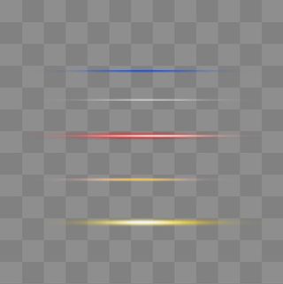 蓝色红色桔色黄色线形光束,免抠元素