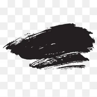 黑色毛笔笔触书法元素,免抠元素