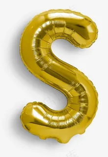 卡通手绘气球字母S
