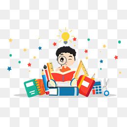 努力学习的小孩免抠图,免抠元素(3232*2000px)ai矢量模版下载