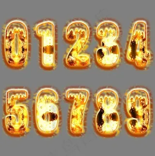 菜鸟图库火焰数字