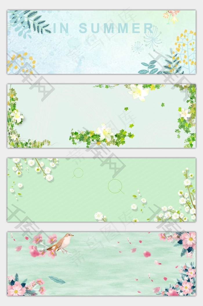 电商淘宝夏凉节女装促销海报banner背景图片素材