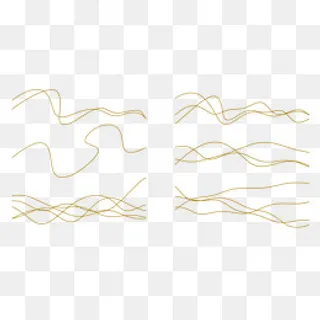 极简装饰金色波浪线,免抠元素