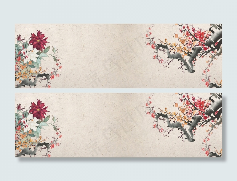 唯美古风花卉banner海报背景背景图片素材