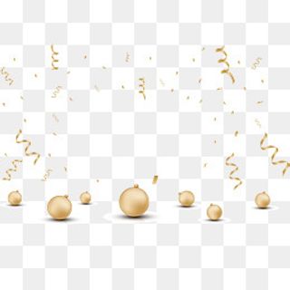 金色彩带圣诞球,免抠元素