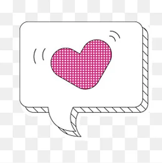 黑色手绘圆角心形对话框,免抠元素