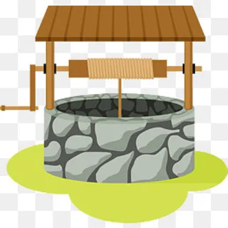 一口灰色古老的井,免抠元素 一口灰色古老的井,免抠元素