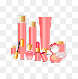 矢量手绘卡通化妆品,免抠元素