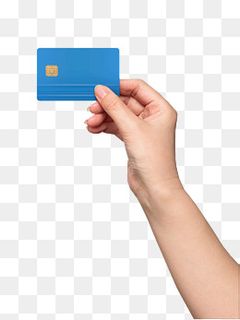 手持蓝色银行卡实物拍摄,免抠元素