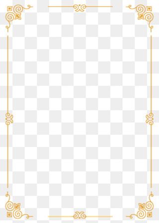 手绘黄色的花纹边框,免抠元素