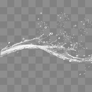 白色水流水花元素,免抠元素