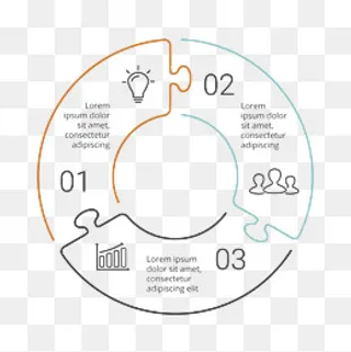 圆形数字设计扁平流程表