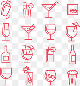 酒杯饮品矢量图标icon,免抠元素