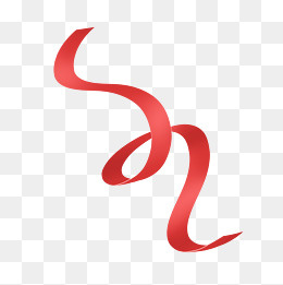 大红色欢庆喜庆卡通手绘彩带,免抠元素