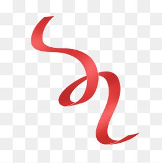 大红色欢庆喜庆卡通手绘彩带,免抠元素