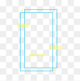 手绘创意蓝色边框装饰,免抠元素