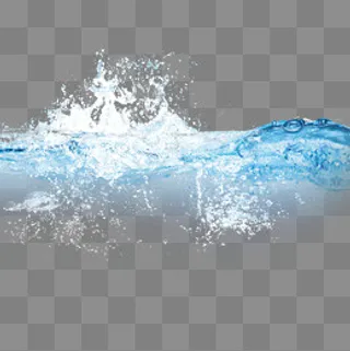 动感蓝色水浪元素,免抠元素