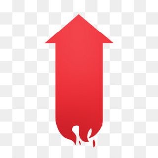 大红色上升促销箭头标签,免抠元素