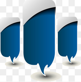 蓝白立体对话框,免抠元素