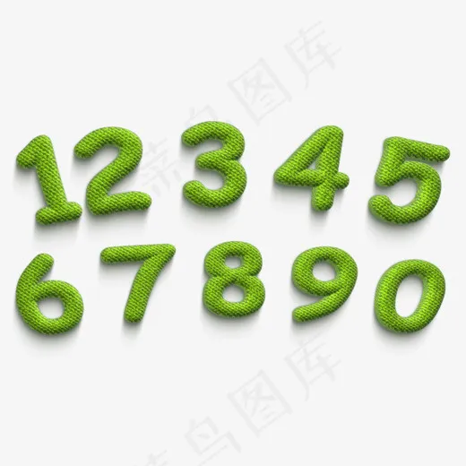 毛线风格卡通数字(1000*707px)psd模版下载