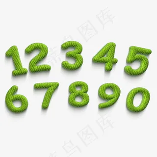 毛线风格卡通数字