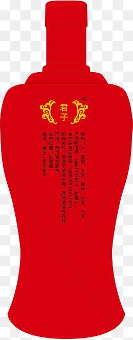 酒瓶背面