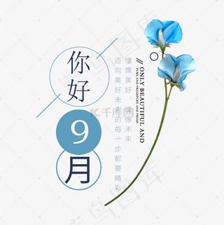 9月你好菜鸟图库艺术字